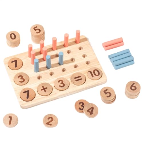 Ghjkldha Counting Peg Board, Creative Preschool Math, Learning Activities, 9.25x6.1x1.77Inches Wooden Educational Toys, Perfect for Home, School, Kindergarten, Interactive Early Learners von Ghjkldha