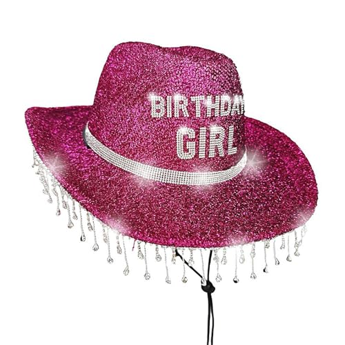 Ghjkldha Cowboyhüte Für Damen,Glitzer Geburtstags-Hut für Damen | Mit Strasssteinen Glitzernd Atmungsaktiv Für Damen Fest Reise Party Ghjkldha Cowboyhüte Für Damen,Glitzer Geburtstags-Hut für Damen | Mit Strasssteinen Glitzernd Atmungsaktiv Für Damen Fest Reise Party von Ghjkldha