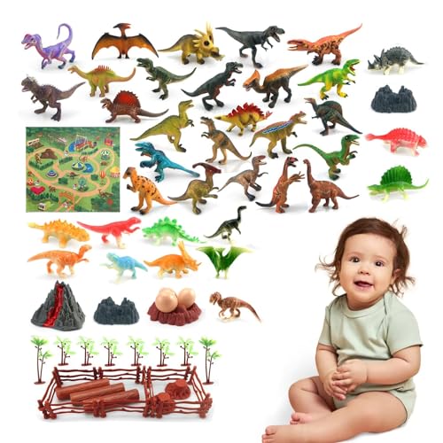 Ghjkldha Dinosaurier-Figuren-Set, realistische Dinosaurier-Figuren - Realistische Vielfalt an Dinosaurierarten - Lernspielzeug, STEM-Lernspielzeug für Kleinkinder ab 4 Jahren, fördert fantasievolles von Ghjkldha