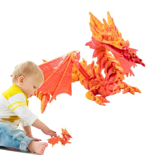 Ghjkldha Dragon Fidget Toy - Full Articulated Dragon with Wings - Executive Desk Toy, Easter Basket Stuffers, Flexible Joints Dragon Figure for Adults von Ghjkldha