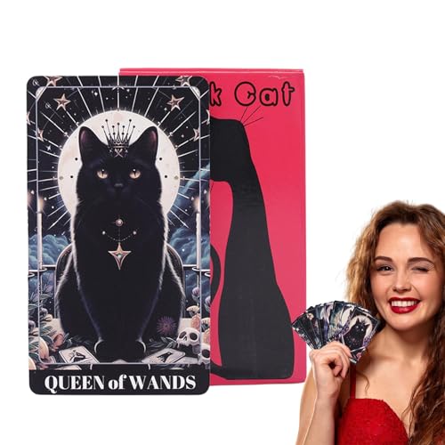 Ghjkldha Englisches Tarot-Deck, 78 Blatt volle Tarot-Karten, spirituelles Interaktionsspiel-Set, englische Version, ideal für Teamaktivitäten und Anfänger, 10,3 x 6 cm von Ghjkldha