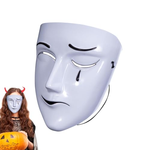 Ghjkldha Halloween Face Cover Einzigartige Vollgesichtsabdeckung Kreative Traurige und Glückliche Maske, Fancy Cool Face Cover für Karneval Cosplay von Ghjkldha