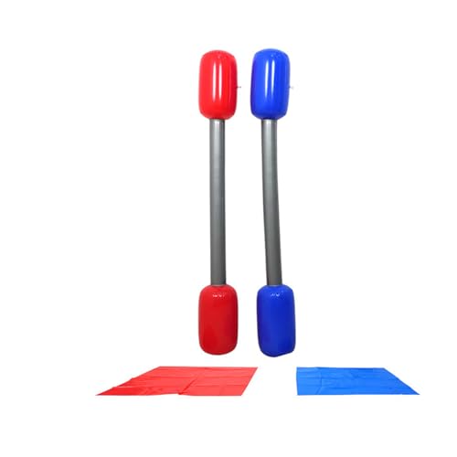 Ghjkldha Inflatable Gladiator Jousting Game, Beach Batons and Mats Kit, Outdoor Battle Set, Fun Yard Activity for Parties, Competitive Gladiator Accessories for Beach Games von Ghjkldha