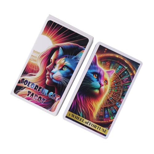 Ghjkldha Katzen-Tarotkarten, 78-teiliges Original-Deck, Wahrsagen-Spiel-Set, Anfängerfreundliches Tarot-Lesen, ideal für Anfänger, Kinder und Erwachsene, Familienspaß, 10,3 x 6 cm Ghjkldha Katzen-Tarotkarten, 78-teiliges Original-Deck, Wahrsagen-Spiel-Set, Anfängerfreundliches Tarot-Lesen, ideal für Anfänger, Kinder und Erwachsene, Familienspaß, 10,3 x 6 cm von Ghjkldha