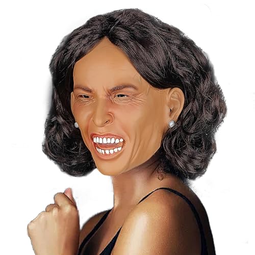 Ghjkldha Lustige Frauen-Gesichtsmaske mit Perücke, kreative Kopfbedeckung für Partys, lustige Spoof-Frauen-Schlägerhaube, perfekt für Halloween, Rollenspiele und lustige Verkleidungsveranstaltungen Ghjkldha Lustige Frauen-Gesichtsmaske mit Perücke, kreative Kopfbedeckung für Partys, lustige Spoof-Frauen-Schlägerhaube, perfekt für Halloween, Rollenspiele und lustige Verkleidungsveranstaltungen von Ghjkldha