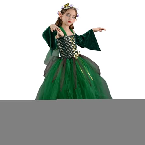 Ghjkldha Mädchen Halloween Tutu - Grüner Feenrock - Kostüm Tüllrock Verung Für Mädchen 2-10 Jahre Karneval Märchen Mottoparty Halloween Rollenspiel von Ghjkldha