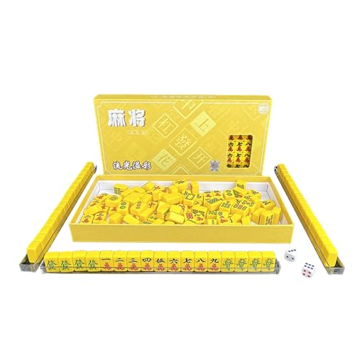 Ghjkldha Mahjong-Familienbrettspiel | Tragbares Mahjong im chinesischen Stil | -Mahjong-Set, Kachelspiel im chinesischen Stil, kleines Brettspiel für Erwachsene, Outdoor-Aktivitäten, Reisen von Ghjkldha