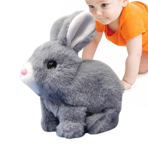 Ghjkldha Realistic Bunny, Plush Electric Jumping Toy, Interactive Wiggling Ears Bunny, 6.69x6.5x3.54 inches Pretend Pet and Adults, Adorable Companion for Bedroom and Study von Ghjkldha