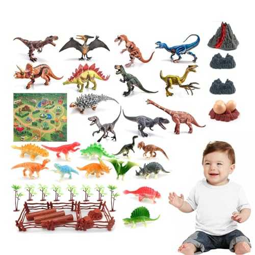 Ghjkldha Realistische Dinosaurier-Spielzeugfiguren, Kinder-Dinosaurier-Spielzeugset, Realistisches Spielzeug-Dinosaurier-Set, Lernspielzeug, STEM-Lernspielzeug für Kleinkinder ab 4 Jahren, fördert von Ghjkldha