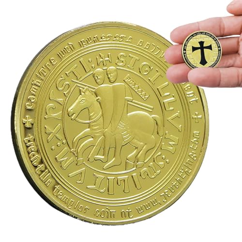 Ghjkldha Religiöse Gedenkmünze, Gedenk-Sammelmünze - Abgerundete, doppelseitige Design-Sammelmünze - Ritter-Challenge-Münze zum Geburtstag, Weihnachten, Neujahr Ghjkldha Religiöse Gedenkmünze, Gedenk-Sammelmünze - Abgerundete, doppelseitige Design-Sammelmünze - Ritter-Challenge-Münze zum Geburtstag, Weihnachten, Neujahr von Ghjkldha