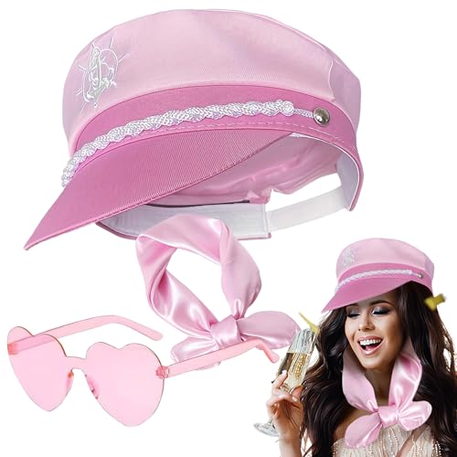 Ghjkldha Ship Captain Hat, Yacht Captain Costume Set, Accessories with Sunglasses and Scarf, Dress Up Cosplay Outfit for Women Men Parties Halloween Nautical Theme Celebrations, 57-60cm Ghjkldha Ship Captain Hat, Yacht Captain Costume Set, Accessories with Sunglasses and Scarf, Dress Up Cosplay Outfit for Women Men Parties Halloween Nautical Theme Celebrations, 57-60cm von Ghjkldha