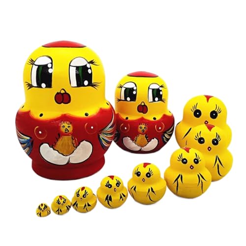 Ghjkldha Stapeln Nistpuppen Stapeln Puppen Set Cartoon Stapeln Puppen 10 Stück Kleine bis Große Lustige Stapelpuppen Niedliche Tier Stapeln Puppen für Heimdekoration von Ghjkldha