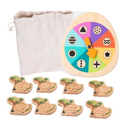 Ghjkldha Toddler Wooden Toys, Fine Motor Skills Toy, Developmental Game, Shape Matching Dinosaur Turntable, Hand-Eye Coordination Training, Educational Toy, Preschool Learning, Classroom & Home Use von Ghjkldha
