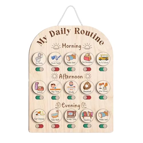Ghjkldha Wooden Routine Chart Kids, Visual Task Board with Magnetic Icons, Daily Activity Organizer, 14.02x11.81x1.5 Inches for Morning, Bedtime, for Preschool Toddler Home Learning Habits Ghjkldha Wooden Routine Chart Kids, Visual Task Board with Magnetic Icons, Daily Activity Organizer, 14.02x11.81x1.5 Inches for Morning, Bedtime, for Preschool Toddler Home Learning Habits von Ghjkldha