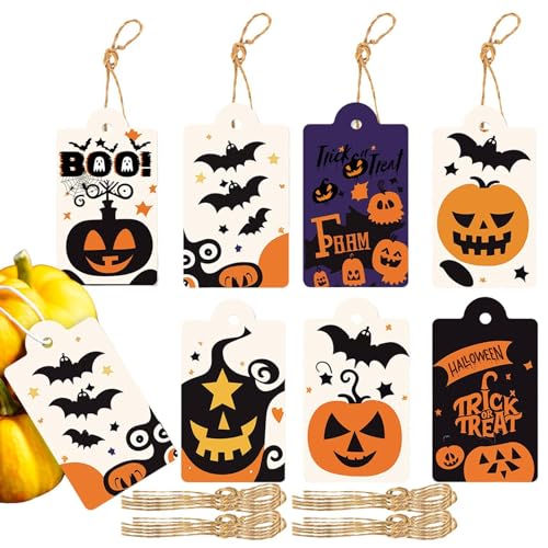 Halloween-Geschenkanhänger, Süßes oder Saures, Halloween-Dekorationen, Halloween-Süßigkeitentütenanhänger, Kinderzubehör mit Süßigkeiten- oder Leckerei-Taschen-Zubehör für Kinderpartys Halloween-Geschenkanhänger, Süßes oder Saures, Halloween-Dekorationen, Halloween-Süßigkeitentütenanhänger, Kinderzubehör mit Süßigkeiten- oder Leckerei-Taschen-Zubehör für Kinderpartys von Ghjkldha
