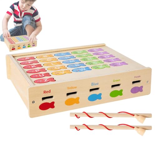 Kids Fishing Game, Portable Alphabet Fishing Toy, Interactive Color Sorting Puzzle, Fine Motor Skills Educational Toy Early Learning, Wooden Set for Boys and Girls Kids Fishing Game, Portable Alphabet Fishing Toy, Interactive Color Sorting Puzzle, Fine Motor Skills Educational Toy Early Learning, Wooden Set for Boys and Girls von Ghjkldha