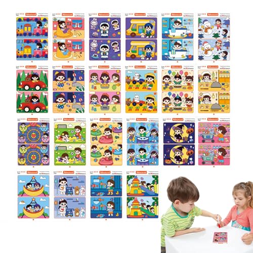 Kids Matching Game, Spot The Difference Cards, Educational Game 8.27x5.83 inches, Developmental Learning Tool, Visual Thinking Practice, 50-Card Set, Perfect for Classrooms Kids Matching Game, Spot The Difference Cards, Educational Game 8.27x5.83 inches, Developmental Learning Tool, Visual Thinking Practice, 50-Card Set, Perfect for Classrooms von Ghjkldha