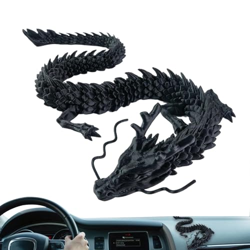 Kristalldrache Wohndekoration, bewegliches Drachenspielzeug, beweglicher Kristalldrache | Bewegliches Drachenspielzeug, 3D-gedruckte Drachendekoration, dynamische Drachenskulptur, Figur für Autos, Dra von Ghjkldha