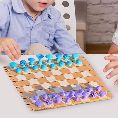 Log and Mushroom Chess Game, Portable Chess Board, Educational Strategy Toy, Lightweight Foldable Design for Children, Adults, Classroom, Picnic, Parent Child Interaction von Ghjkldha