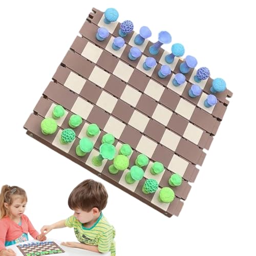 Log and Mushroom Chess Game, Portable Chess Board, Educational Strategy Toy, Lightweight Foldable Design for Children, Adults, Classroom, Picnic, Parent Child Interaction von Ghjkldha