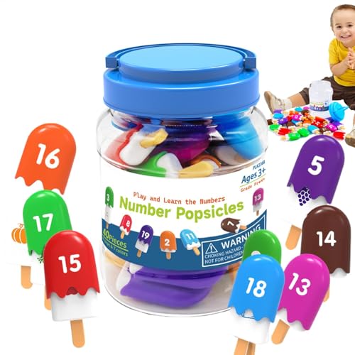 Number Matching Game, Cute Ice Cream Recognition Toys, Ice Cream Matching Game, Educational Number and Letter Recognition Toys, Preschool Popsicle Learning Activity, Kindergarten Manipulatives Number Matching Game, Cute Ice Cream Recognition Toys, Ice Cream Matching Game, Educational Number and Letter Recognition Toys, Preschool Popsicle Learning Activity, Kindergarten Manipulatives von Ghjkldha