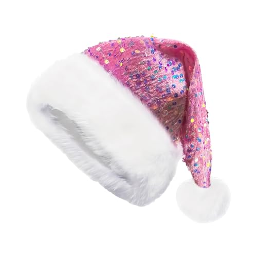 Pailletten Weihnachtsmütze, Weihnachten Pailletten Nikolausmütze, Pailletten Santa Kostüm Mütze, Weihnachten Kopfbedeckung für Erwachsene, Happy New Year Hut, Festliche Nikolausmütze, Funkelnde Pailletten Weihnachtsmütze, Weihnachten Pailletten Nikolausmütze, Pailletten Santa Kostüm Mütze, Weihnachten Kopfbedeckung für Erwachsene, Happy New Year Hut, Festliche Nikolausmütze, Funkelnde von Ghjkldha