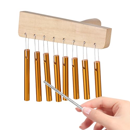 Percussion Chimes, 8-Tone Sound Healing Chime 25x17cm, Knock Stick Included, Handheld Percussion Instrument, Calming Therapeutic Sounds, for Adults, Women, Men, Beginners von Ghjkldha