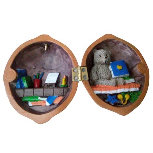Puppenhaus-Miniatur-Set, Walnuss-Muschel-Puppenhaus, Haus-Bibliothek, Walnuss-Muschel, Tiny World Inside Walnuss-Puppenhaus, Harz-Nuss, 3D-Szene, Puppenhaus, Kunstharz-Miniatur-Puppenhaus-Set von Ghjkldha