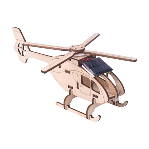 Solar Helicopter Material Kit, Wooden Puzzle Set, Creative Stem Educational Toy, 6.69x2.76 Inches, Science Craft Activity for Kids Birthday Use von Ghjkldha