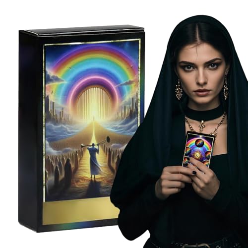 Tarotkarten, Orakeldeck, Rainbow Classic Intuitive Ancient Premium Edition, tragbare Nacht-Partybevorzugungs-Kollektion, Ritualwerkzeug mit englischem Leitfaden Wahrsagung Tarotkarten, Orakeldeck, Rainbow Classic Intuitive Ancient Premium Edition, tragbare Nacht-Partybevorzugungs-Kollektion, Ritualwerkzeug mit englischem Leitfaden Wahrsagung von Ghjkldha