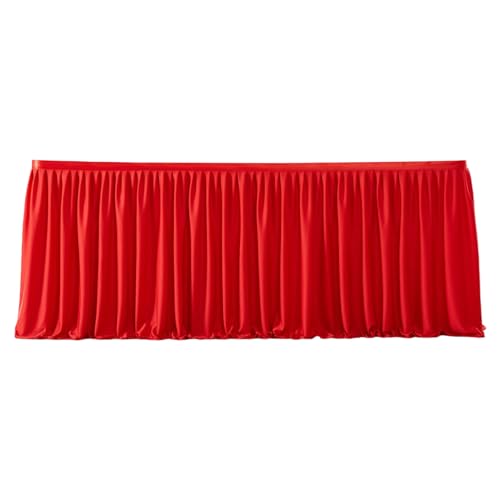 Tischrock, rechteckig, plissiert, 1,8 m - 2,7 m, Stoffbezug, Heimdekoration, für Veranstaltung, Bankett, Hochzeit, Babyparty, drinnen und draußen, Urlaub, Halloween, Party von Ghjkldha