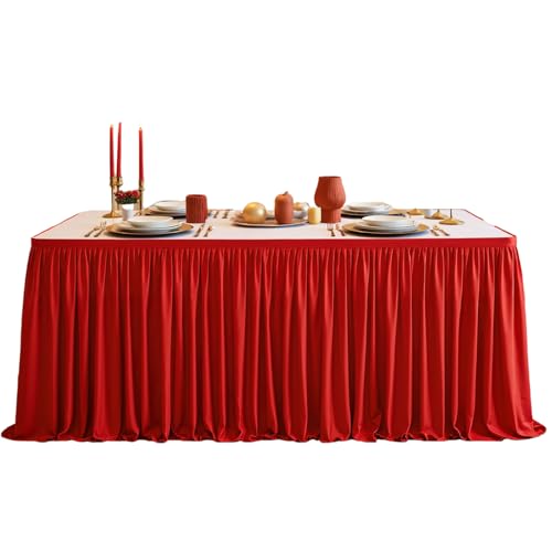 Tischrock, rechteckig, plissiert, Weihnachtsdekorationen für drinnen und draußen, Babyparty, Event, Geburtstag, Hochzeit, Geschlechtsoffenbarung, Party von Ghjkldha