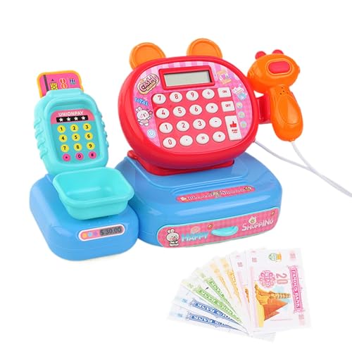 Toy Cash Register for Kids, Supermarket Pretend Set, 9.45x4.53x5.31inch, Scanner with Cash and Calculator, Boost Counting Skills, Lighting and Sound Effects, Learning Toy for Birthdays Toy Cash Register for Kids, Supermarket Pretend Set, 9.45x4.53x5.31inch, Scanner with Cash and Calculator, Boost Counting Skills, Lighting and Sound Effects, Learning Toy for Birthdays von Ghjkldha