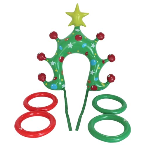 Tree Ring Toy - Festliches aufblasbares Wurfspiel für Weihnachten und Veranstaltungen, verstellbare Stirnbänder mit weichen Ringen, Partyspaß für Schule, das Haus, Familie, die Innenräume, den Tree Ring Toy - Festliches aufblasbares Wurfspiel für Weihnachten und Veranstaltungen, verstellbare Stirnbänder mit weichen Ringen, Partyspaß für Schule, das Haus, Familie, die Innenräume, den von Ghjkldha