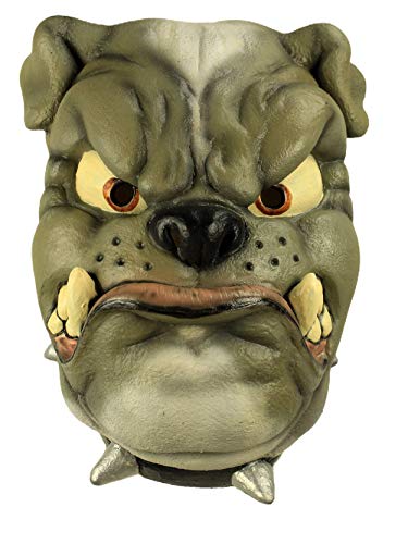 Ghoulish Productions - Bulldog-Maske, Tierreihe, strapazierfähige Latexmaske, handbemalt, Halloween, Karnevalsumzug, Kostümparty, Einheitsgröße für Erwachsene. von Ghoulish Productions