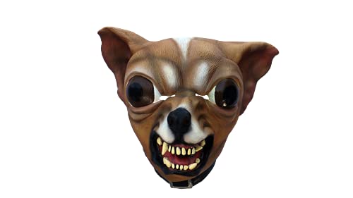 Ghoulish Productions - Chihuahua Maske, Tierreihe, strapazierfähige Latexmaske, handbemalt, Halloween, Karnevalsumzug, Kostümparty, Einheitsgröße für Erwachsene. von Ghoulish Productions