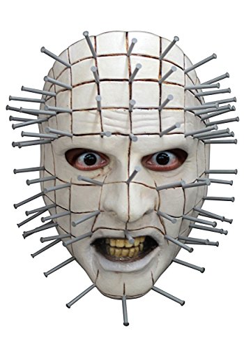 Ghoulish Productions - Hellraiser V: Pinhead Gesichtsmaske, Hellraiser Serie, strapazierfähige Latexmaske, handbemalt, Halloween, Karnevalsumzug, Kostümparty, Einheitsgröße von Ghoulish Productions