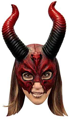 Ghoulish Productions Teufel Mythische Hörnte Totenkopf Maske Teufel Kostüm für Frauen Teufel Maske Halloween für Frauen Demon Maskerade Maske für Frauen Einheitsgröße Latex Maske Erwachsene von Ghoulish Productions