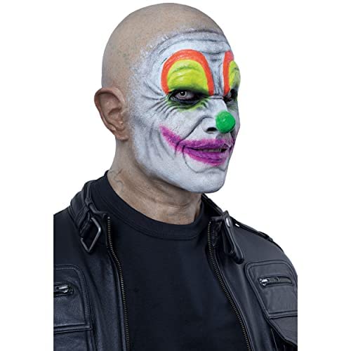 Ghoulish Productions präsentiert die Hooligan Clown Neon Hyper Masks, eine Clownsmaske aus widerstandsfähigem Latex, handbemalt für Halloween, Karnevalsumzüge, Kostümpartys, Cosplay von Ghoulish Productions