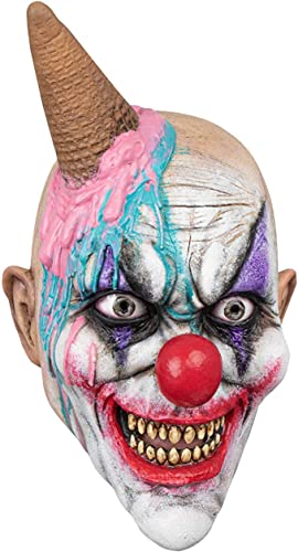 Ghoulish productions - Clown Ice S-Cream Clown Maske, Clown Linie, Strapazierfähiges Latex-Kostüm, handbemalt, Halloween, Fasching, Kostümparty, Einheitsgröße für Erwachsene von Ghoulish Productions