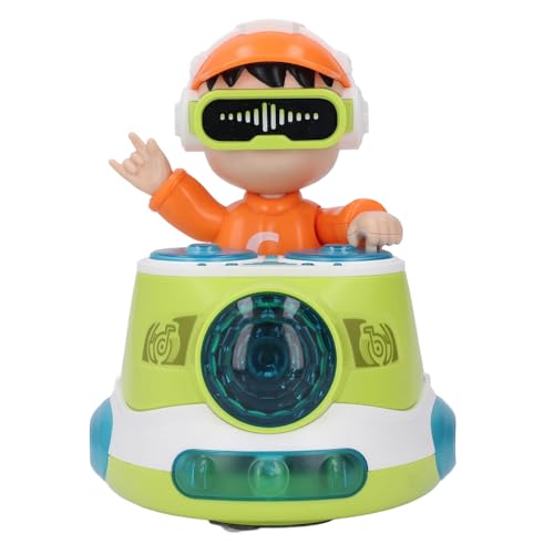 DJ Spielzeug DJ Rock Boy Dancing Toy mit Musik Blinkend Licht Universal Wheel Automatic Bewegung Roboter Spielzeug für Kleinkinder (Grün) von Ghzste