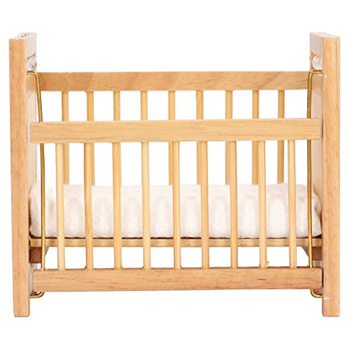 Dollhouse Miniatur Crib Möbelgeschenk für Kinder, 1:12 Skala Holzbett, Simuliertes und Lebensechtes Erscheinungsbild, Bildungsspielzeug für Kinder Dollhouse Miniatur Crib Möbelgeschenk für Kinder, 1:12 Skala Holzbett, Simuliertes und Lebensechtes Erscheinungsbild, Bildungsspielzeug für Kinder von Ghzste