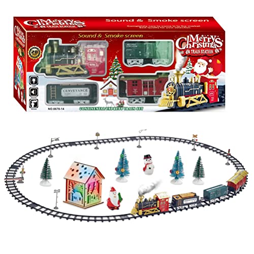 Eisenbahnset für unter den Weihnachtsbaum, elektrisches Eisenbahnspielzeug mit Dampf, Licht und Geräuschen, Weihnachtszug für 3 4 5 6 7 8 Jahre alte Kinder, Kleinkinder, Jungen und Mädchen Eisenbahnset für unter den Weihnachtsbaum, elektrisches Eisenbahnspielzeug mit Dampf, Licht und Geräuschen, Weihnachtszug für 3 4 5 6 7 8 Jahre alte Kinder, Kleinkinder, Jungen und Mädchen von Ghzste