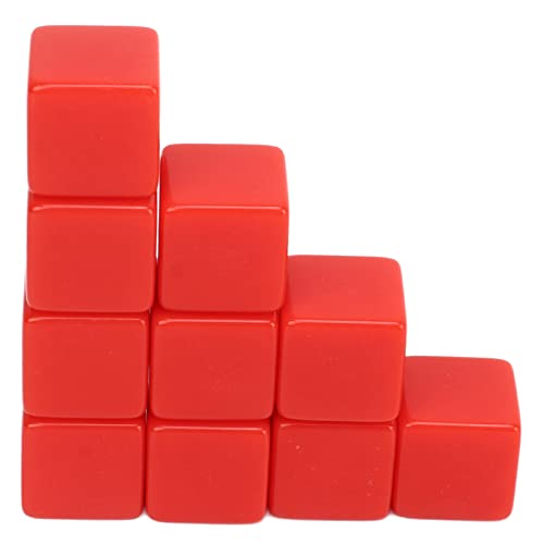 Ghzste 30-teiliges 16-mm-Würfelset, Sechsseitige Leere Würfel Zum Beschreiben von Würfeln, Spiel für den Mathematikunterricht (Rot) von Ghzste