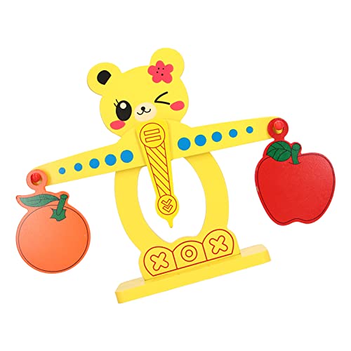 Ghzste Balance-Zählspielzeug, Pädagogische Fruchtgewichte, Digitale Gewichtswaage, Holz-Zählspielzeug für über 3 Jahre von Ghzste
