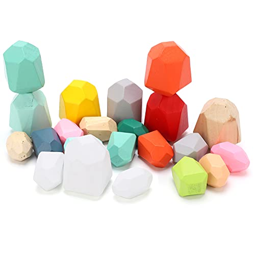 Ghzste Bunte Steinbausteine, Stapelspielzeug für 3 + Jahre Alt, Pädagogisches Lernspielzeug, Verbesserung der Kreativität (Stil 6 (22 Packungen)) von Ghzste