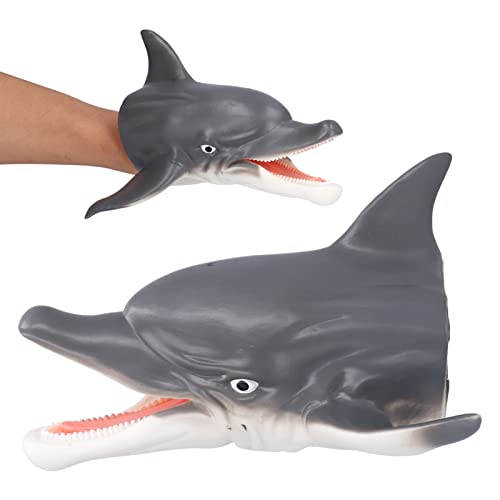 Ghzste Delphinkopf Handpuppenspielzeug Realistische Tierhandpuppen Weiche Lebensechte Delphin Handpuppenspielzeug für Schwimmbad Strand Baden von Ghzste