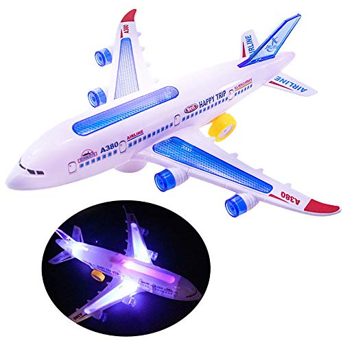 Ghzste Elektrisches Flugzeug Spielzeug Im Freien Spielzeug Elektrische Kinder Action Flugzeug mit Lichtern und Geräuschen Spielzeugflugzeuge (Weiß) von Ghzste