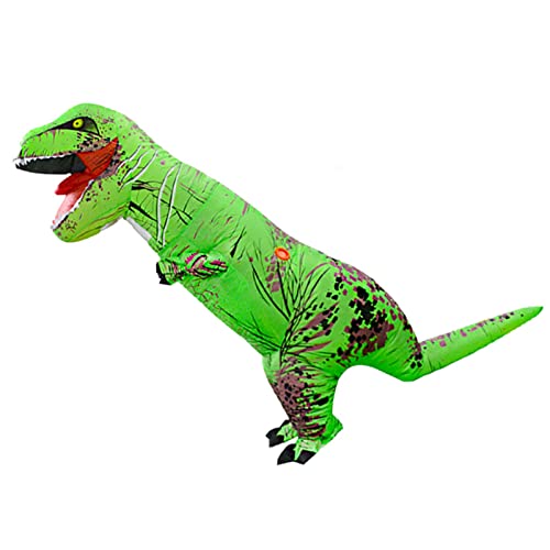 Ghzste Grüne Triceratops Kostüm mit Aufblasbarem Design, Niedliche Tyrannosaurus -Form Dinosaurierkleidung für Kinder Erwachsene, Geeignet für Halloween -Cosplay (Grüner Tyrannosaurus) von Ghzste