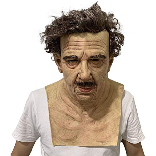 Ghzste Halloween-Alter-Mann-Maske, Lustige Realistische Altmann-Maske für Erwachsene, Halloween-Alter-Mann-Gesichtsbedeckung aus Latex, Halloween-Kostümkopf für Maskerade, Realistische von Ghzste